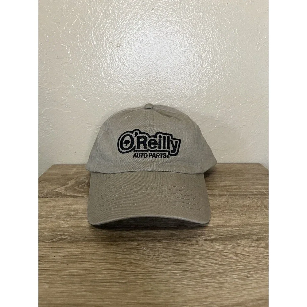 O'Reilly Auto Parts Hat  Adjustable Embroidered Logo  Gray Khaki Color.